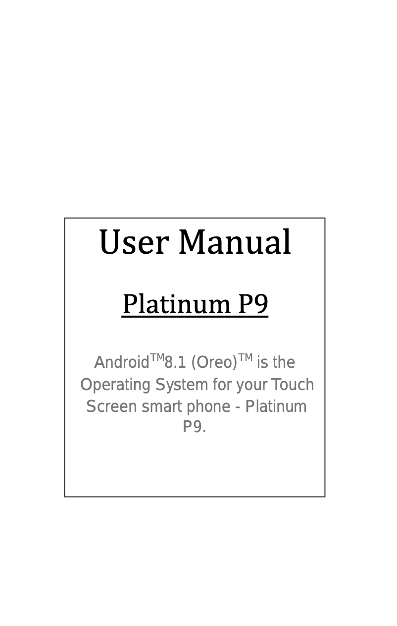 Image de la première page du manuel de l'appareil Platinium P9