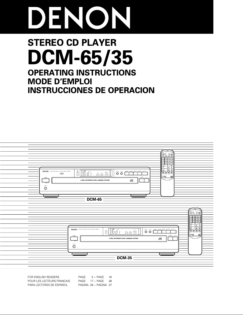 Page n°1 - Manuel utilisateur Denon DCM-35