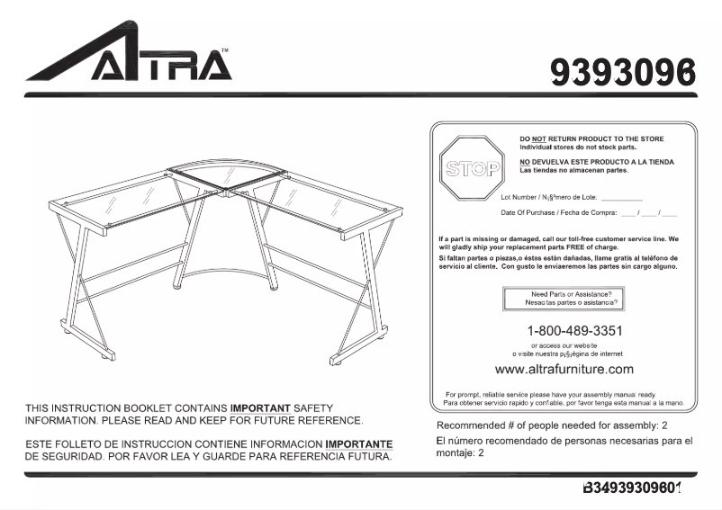 Page n°1 - Manuel utilisateur Altra 9393096