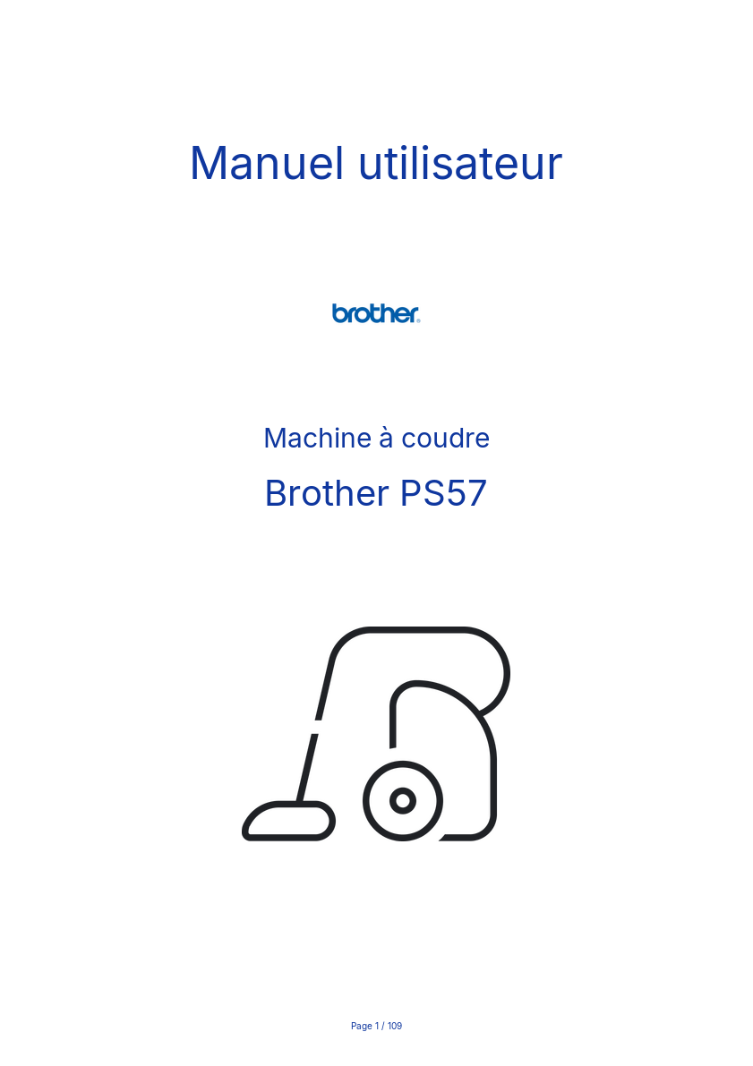 Page n°1 - Manuel utilisateur Brother PS57