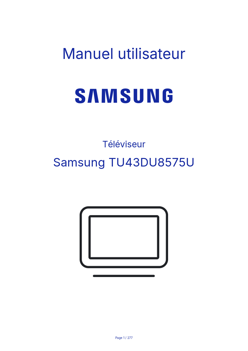 Page n°1 - Manuel utilisateur Samsung TU43DU8575U