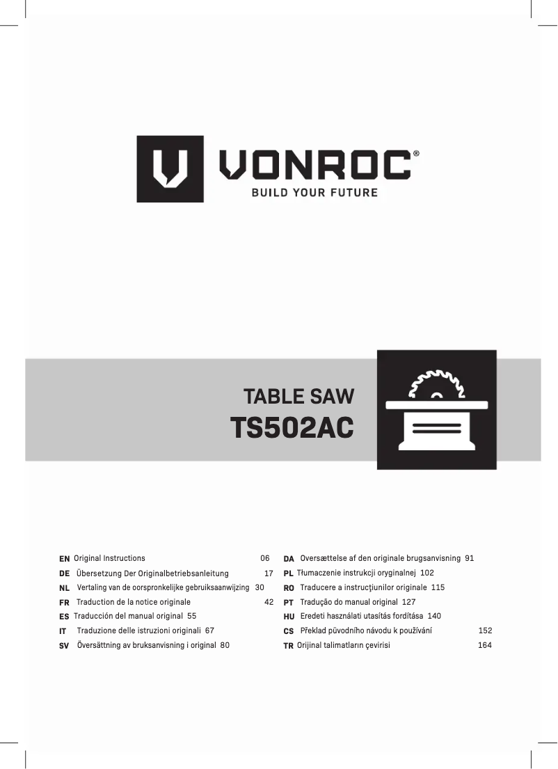 Page n°1 - Manuel utilisateur Vonroc TS502AC