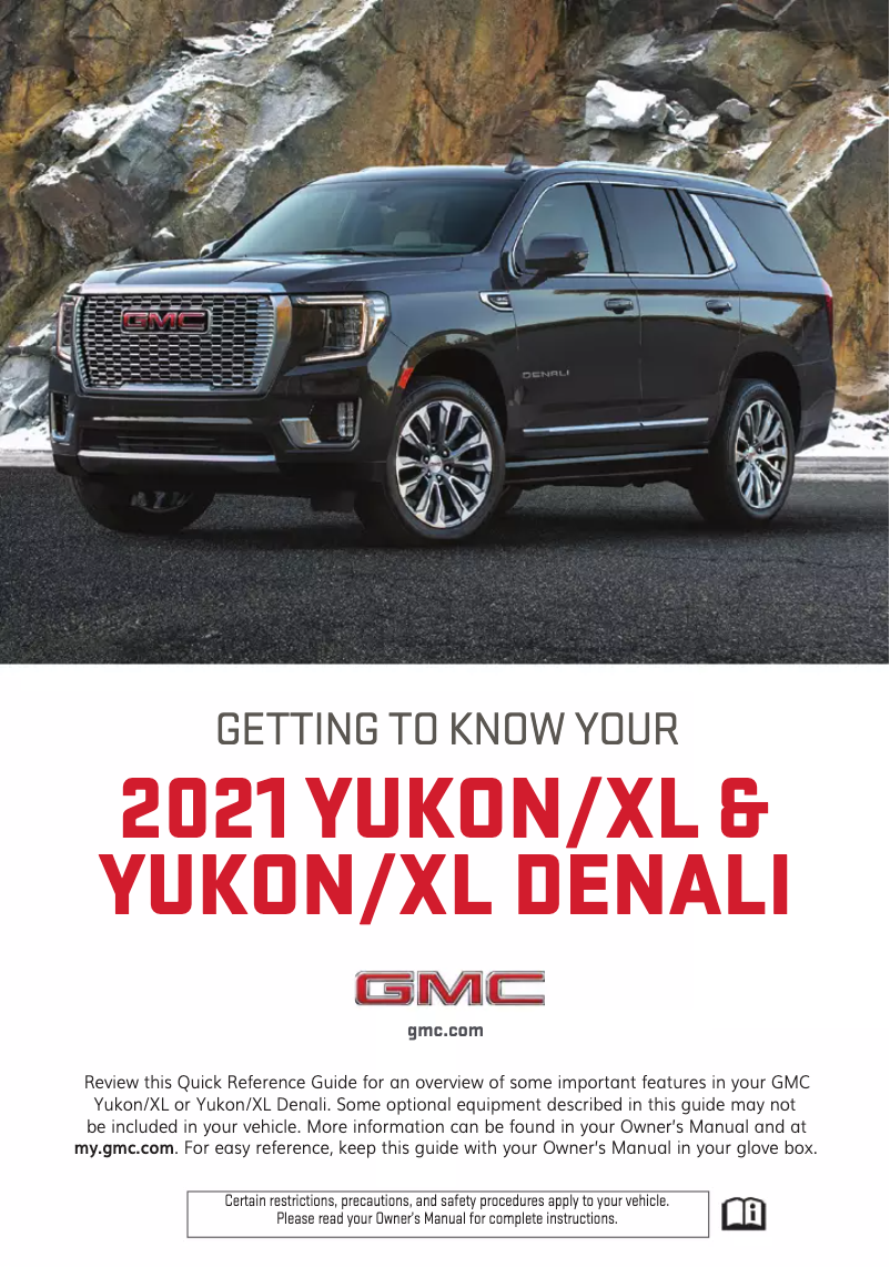 Page 1 de la notice Guide de démarrage rapide GMC Yukon XL (2021)