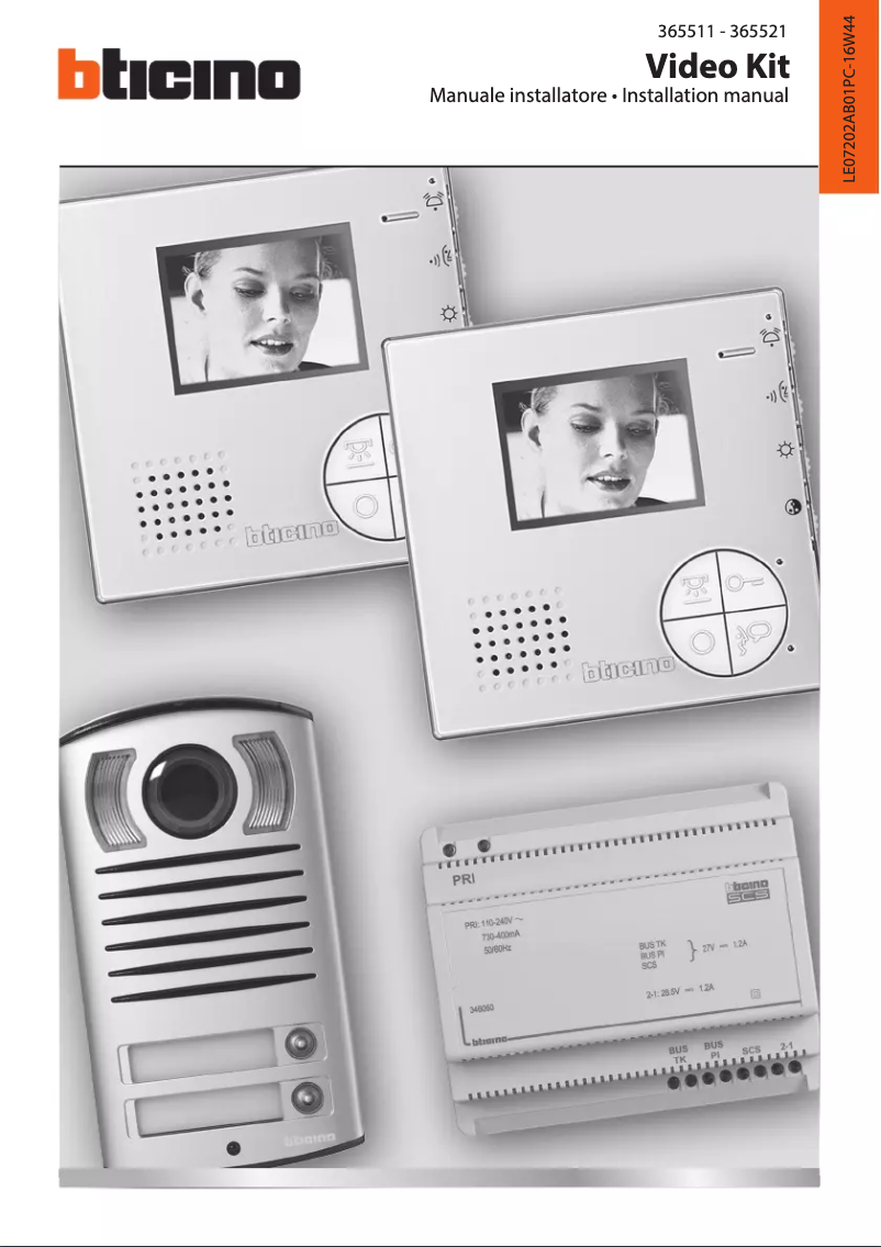 Page 1 de la notice Manuel utilisateur BTicino 365511