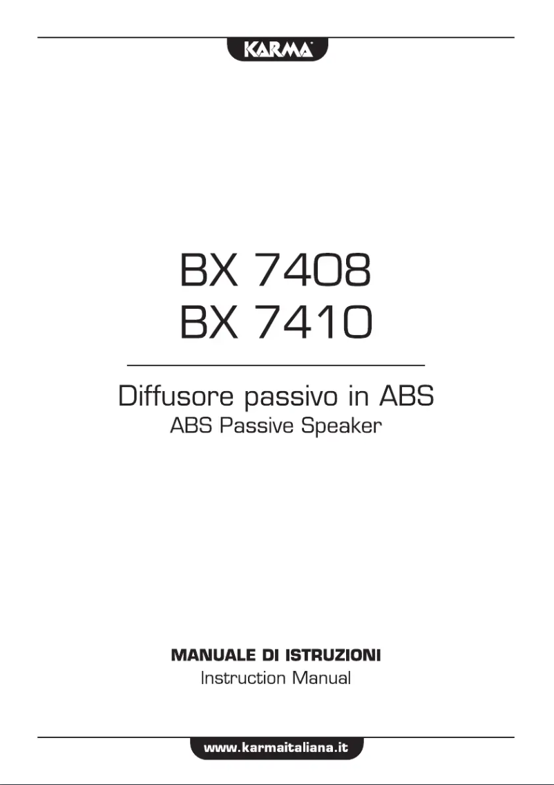 Page 1 de la notice Manuel utilisateur Karma BX 7408