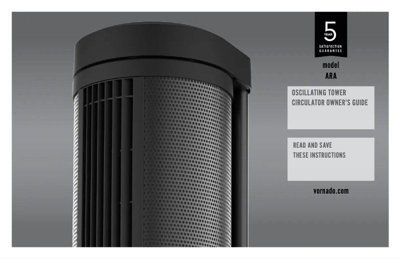 Page 1 de la notice Manuel utilisateur Vornado ARA