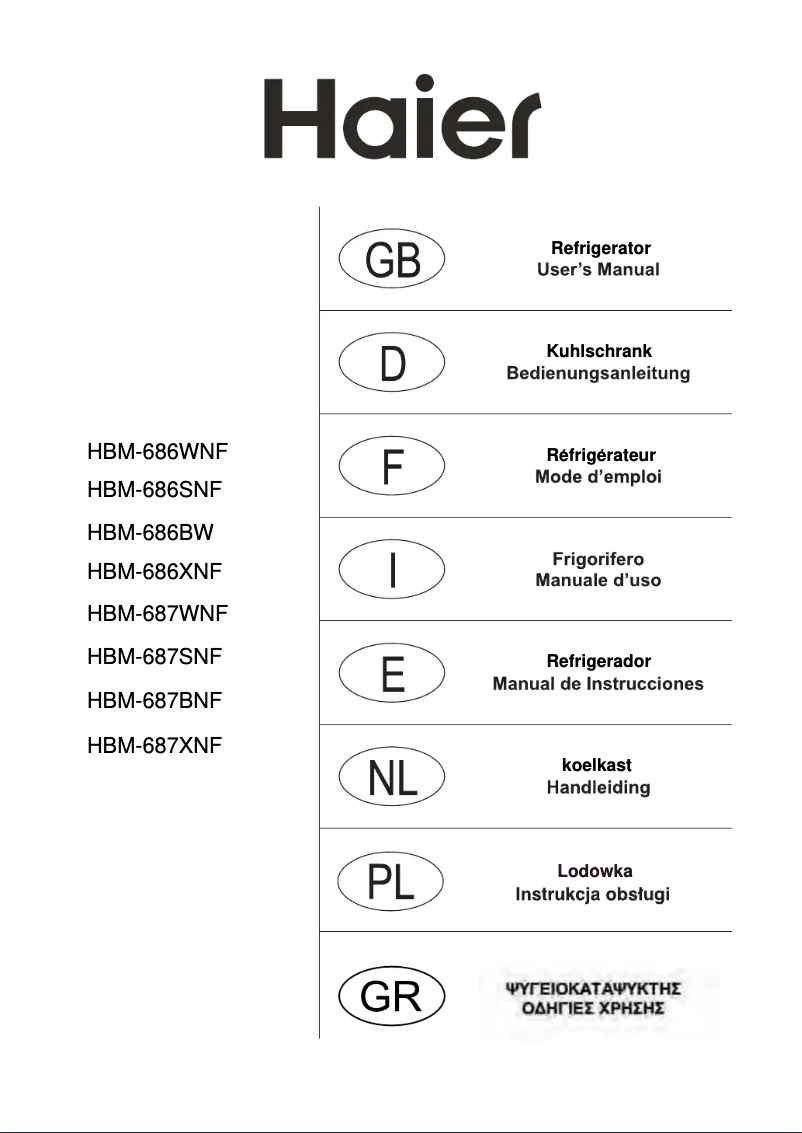 Page 1 de la notice Manuel utilisateur Haier HBM-686SNF