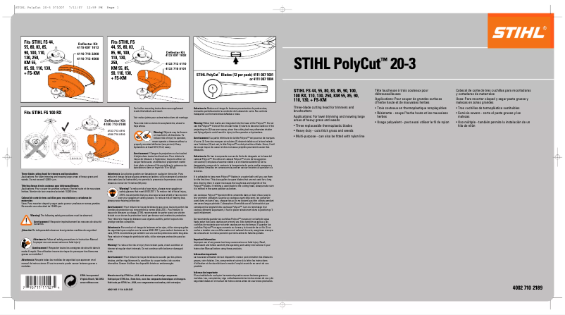 Page n°1 - Manuel utilisateur Stihl PolyCut 20-3