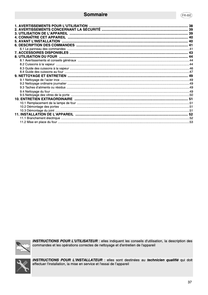 Page n°1 - Manuel utilisateur Smeg S302X