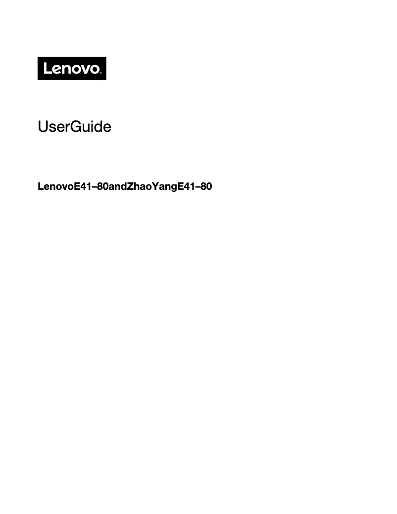 Page n°1 - Manuel utilisateur Lenovo E41-80