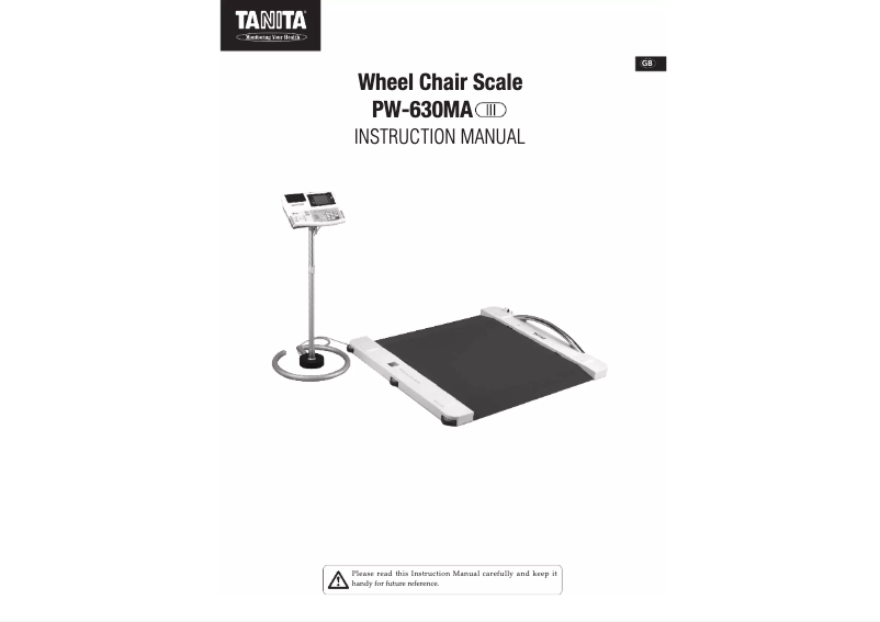 Page n°1 - Manuel utilisateur Tanita PW-630MA