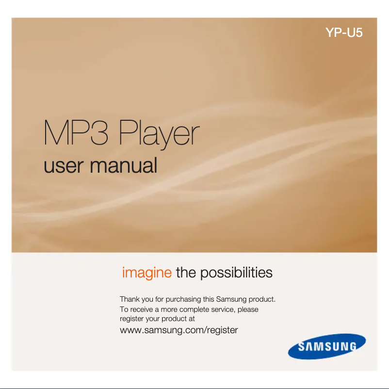 Page 1 de la notice Manuel utilisateur Samsung YP-U5JAP