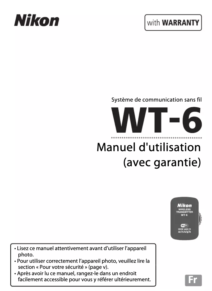 Page n°1 - Manuel utilisateur Nikon WT-6