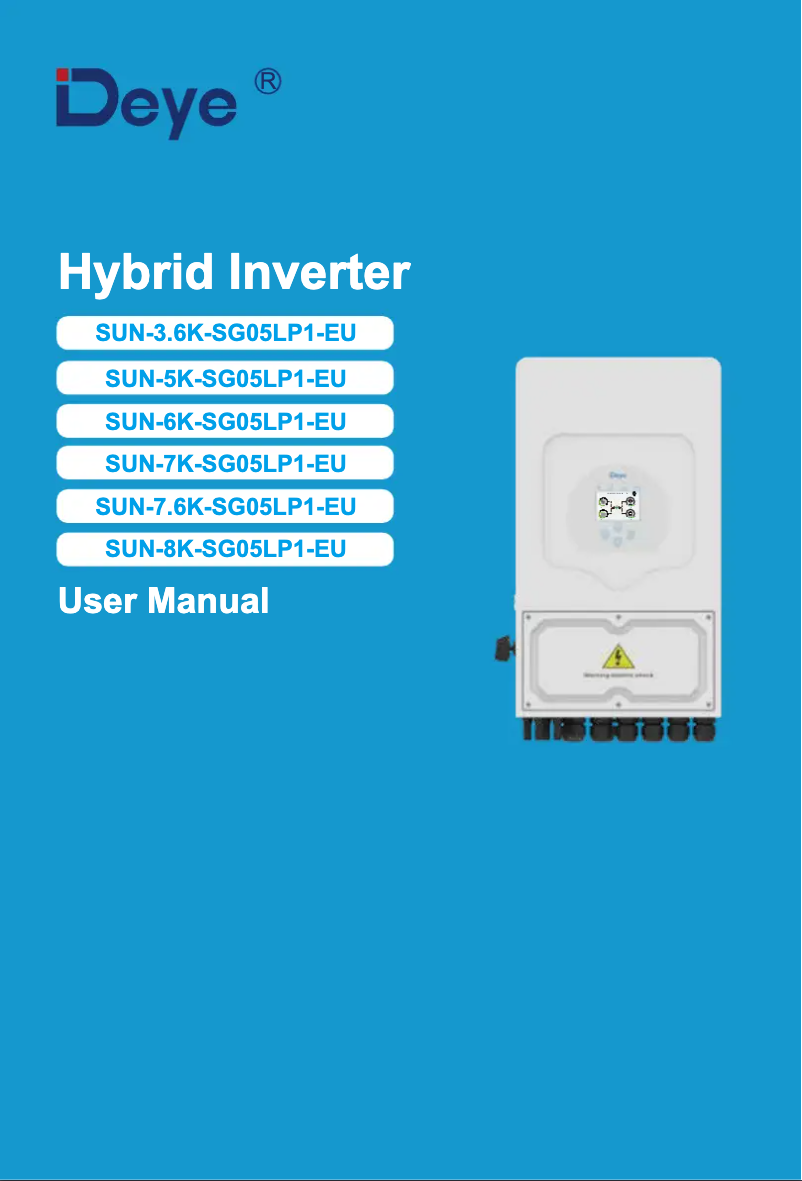 Page 1 de la notice Manuel utilisateur Deye SUN-6K-SG05LP1-EU
