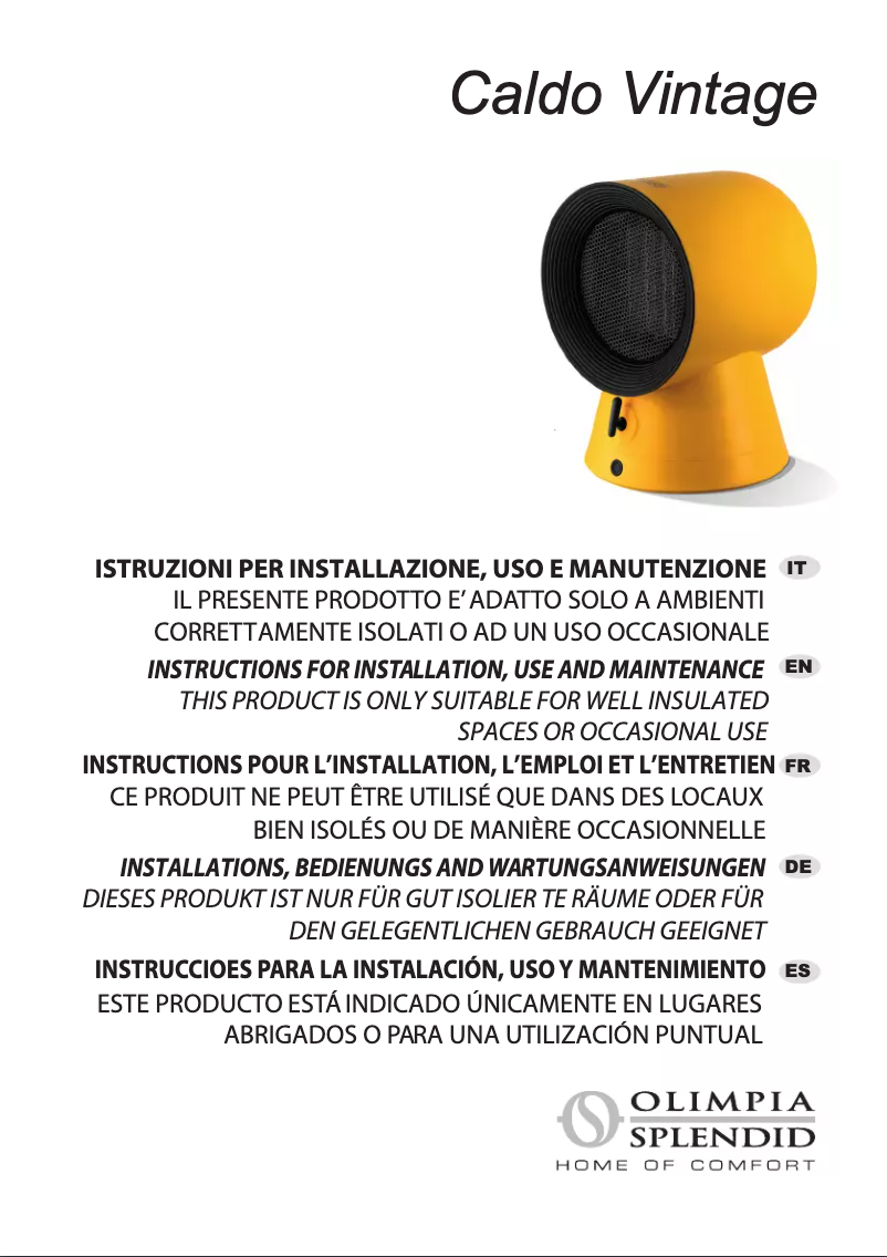 Image de la première page du manuel de l'appareil Caldo Vintage
