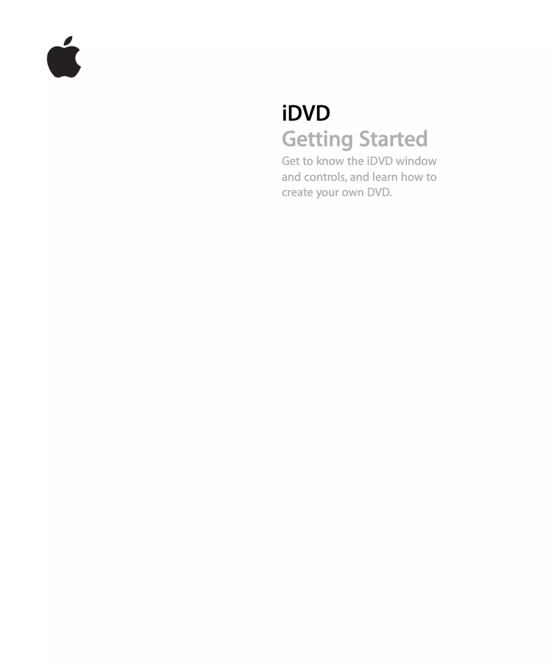 Page n°1 - Manuel utilisateur Apple IDVD 08