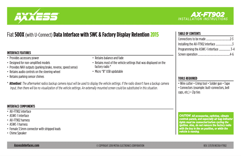 Page 1 de la notice Manuel utilisateur AXESS AX-FT902