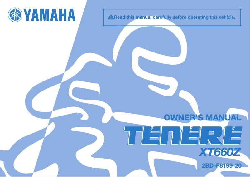 Page n°1 - Manuel utilisateur Yamaha Tenere XT660Z (2012)