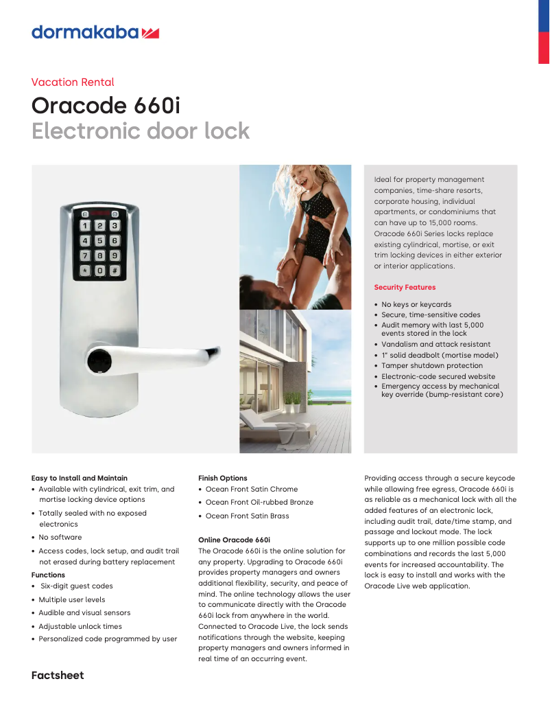 Page n°1 - Manuel utilisateur Dormakaba Oracode 660