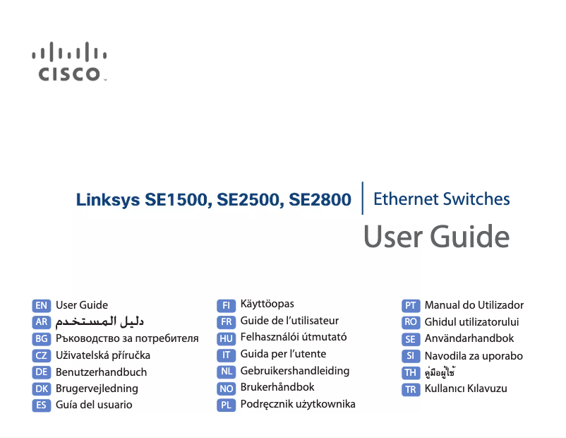 Page 1 de la notice Manuel utilisateur Linksys SE2800