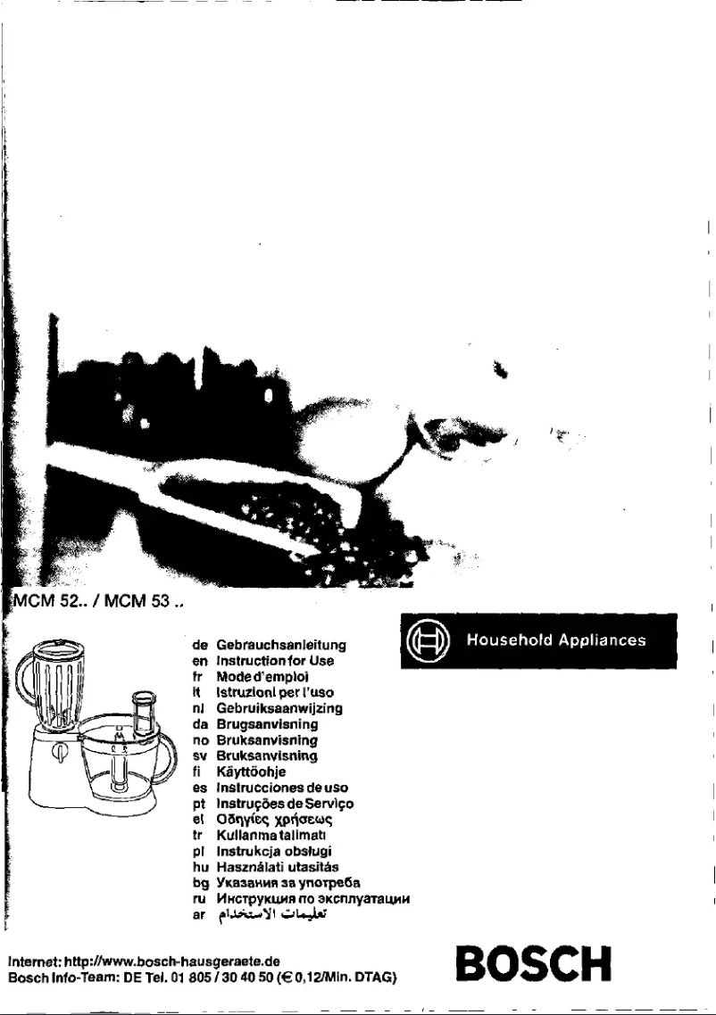Page n°1 - Manuel utilisateur Bosch Powermixx MCM5280