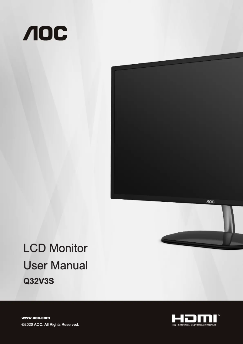 Page n°1 - Manuel utilisateur AOC Q32V3S