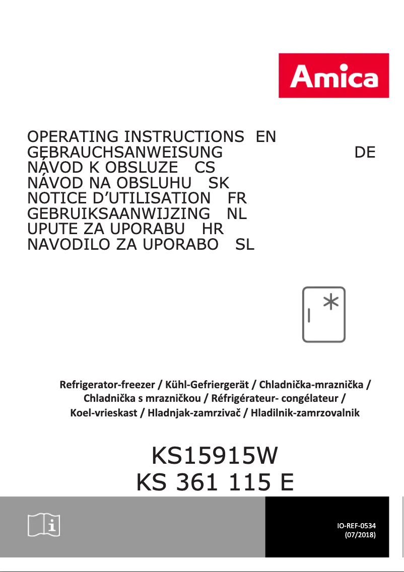 Page n°1 - Manuel utilisateur Amica KS 361 115 E