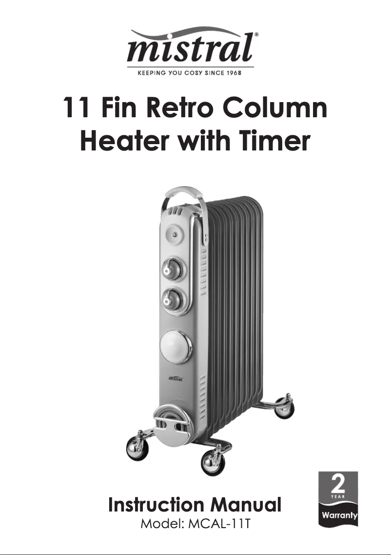 Page 1 de la notice Manuel utilisateur Mistral MCAL-11T