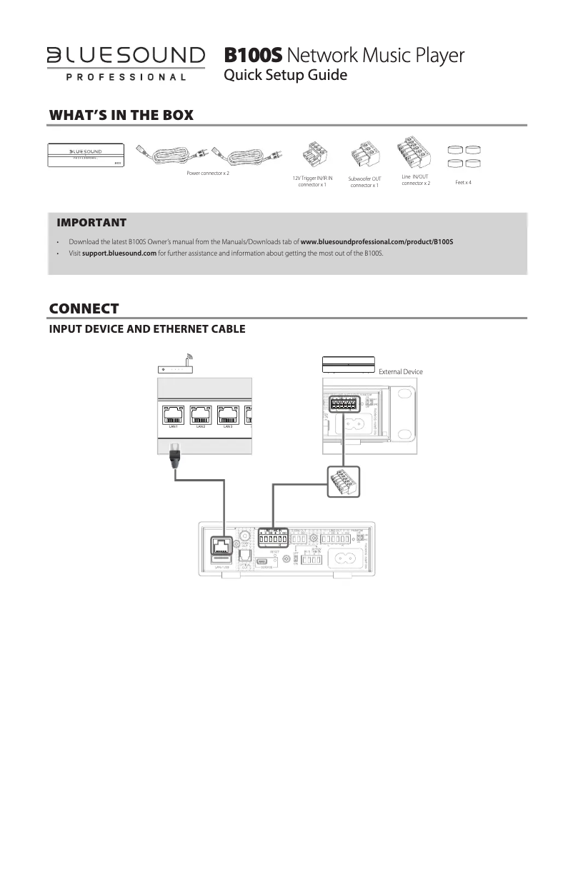 Imagen de la primera página del manual del dispositivo B100S