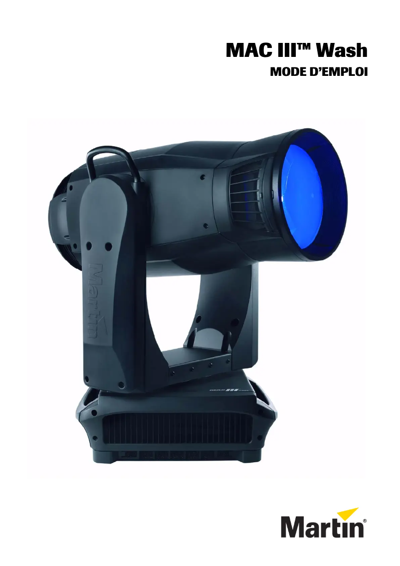 Page 1 de la notice Manuel utilisateur Martin MAC III Wash