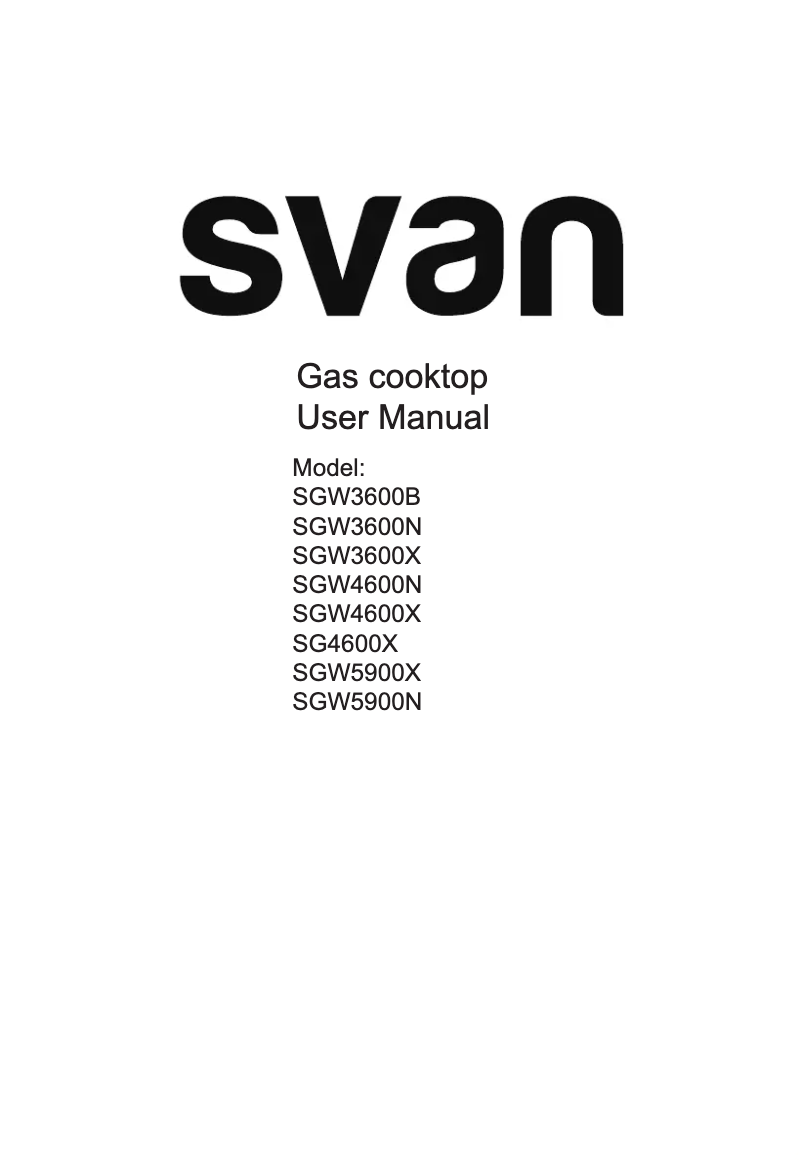 Page 1 de la notice Manuel utilisateur SVAN SGW5900X