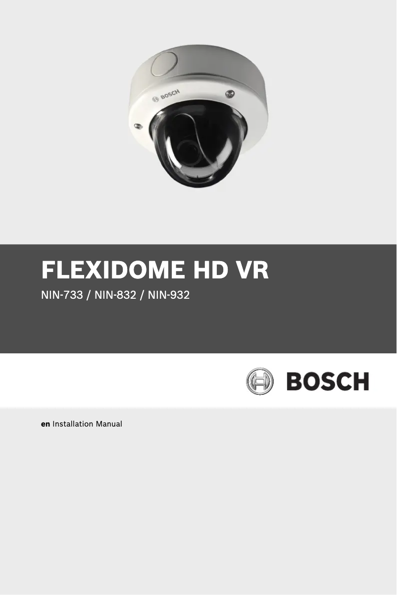 Page n°1 - Manuel utilisateur Bosch FlexiDome NIN-832