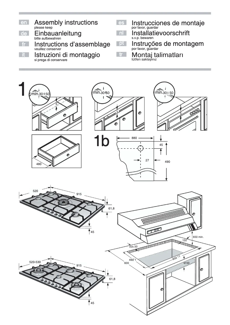 Page 1 de la notice Guide d'installation Bosch PCT915B90N