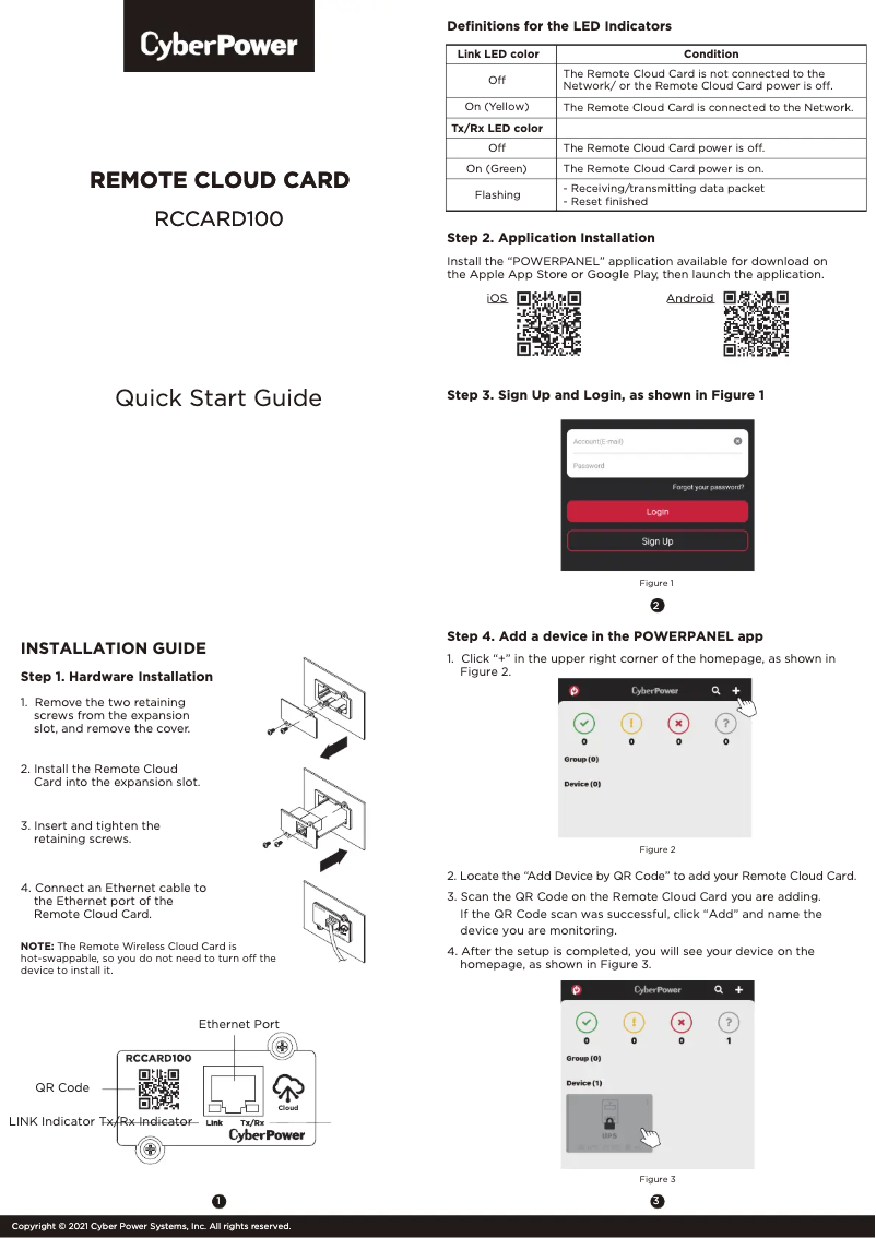 Página 1 del manual Manual de usuario CyberPower RCCARD100