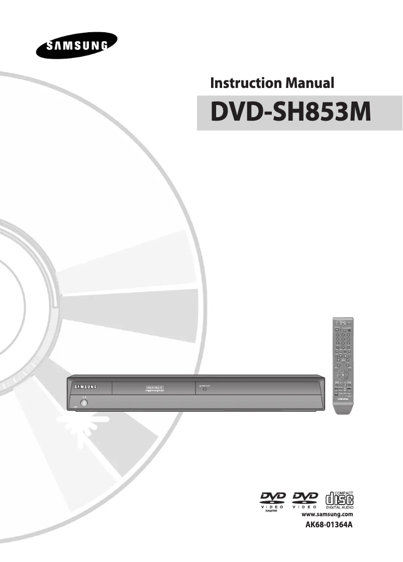 Page n°1 - Manuel utilisateur Samsung DVD-SH853M