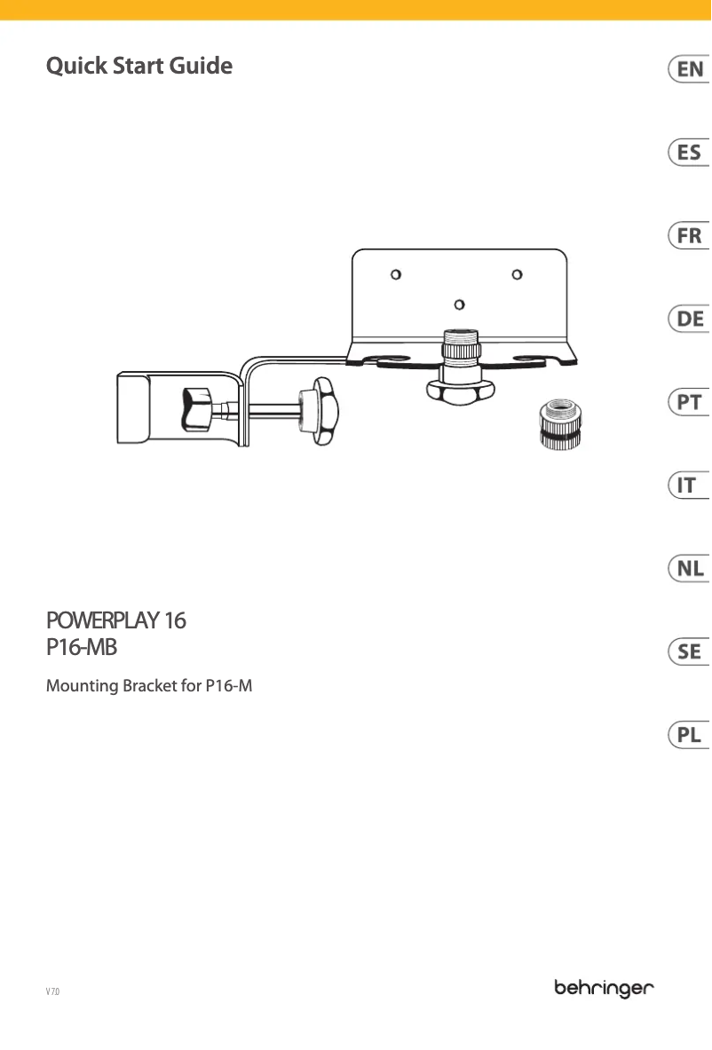 Page n°1 - Guide de démarrage rapide Behringer Powerplay P16-MB