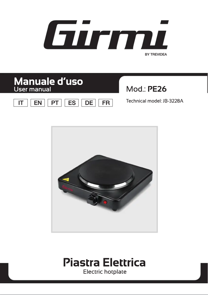 Image de la première page du manuel de l'appareil PE26