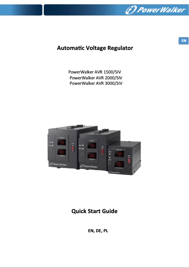 Page n°1 - Manuel utilisateur PowerWalker AVR 3000 SIV