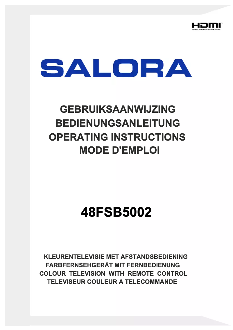 Page 1 de la notice Manuel utilisateur Salora 48FSB5002