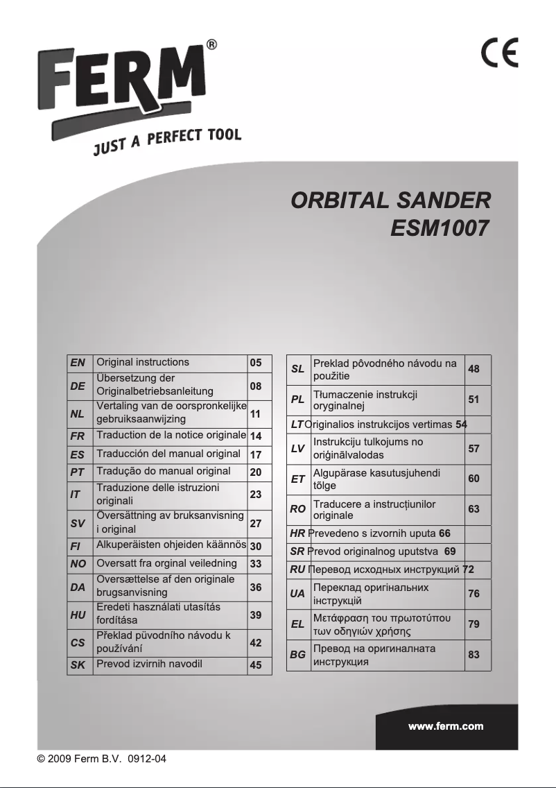 Página 1 del manual Manual de usuario Ferm ESM1007