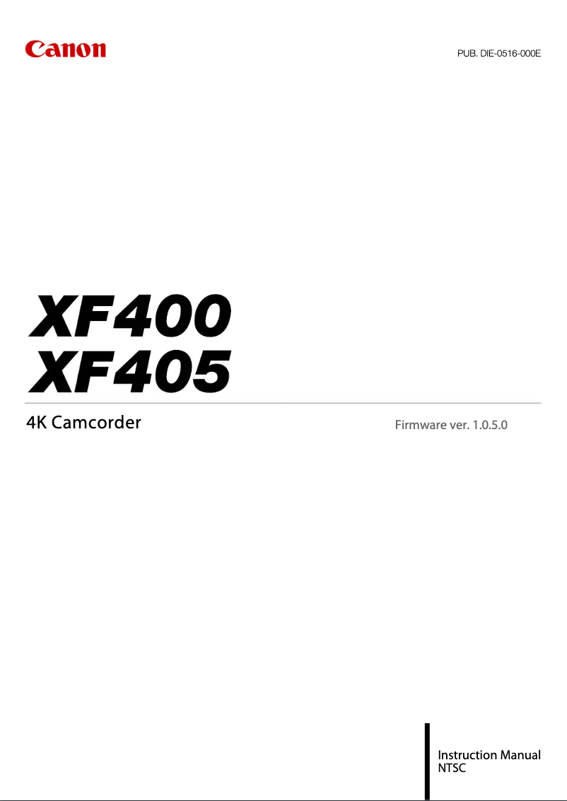 Page n°1 - Manuel utilisateur Canon XF405