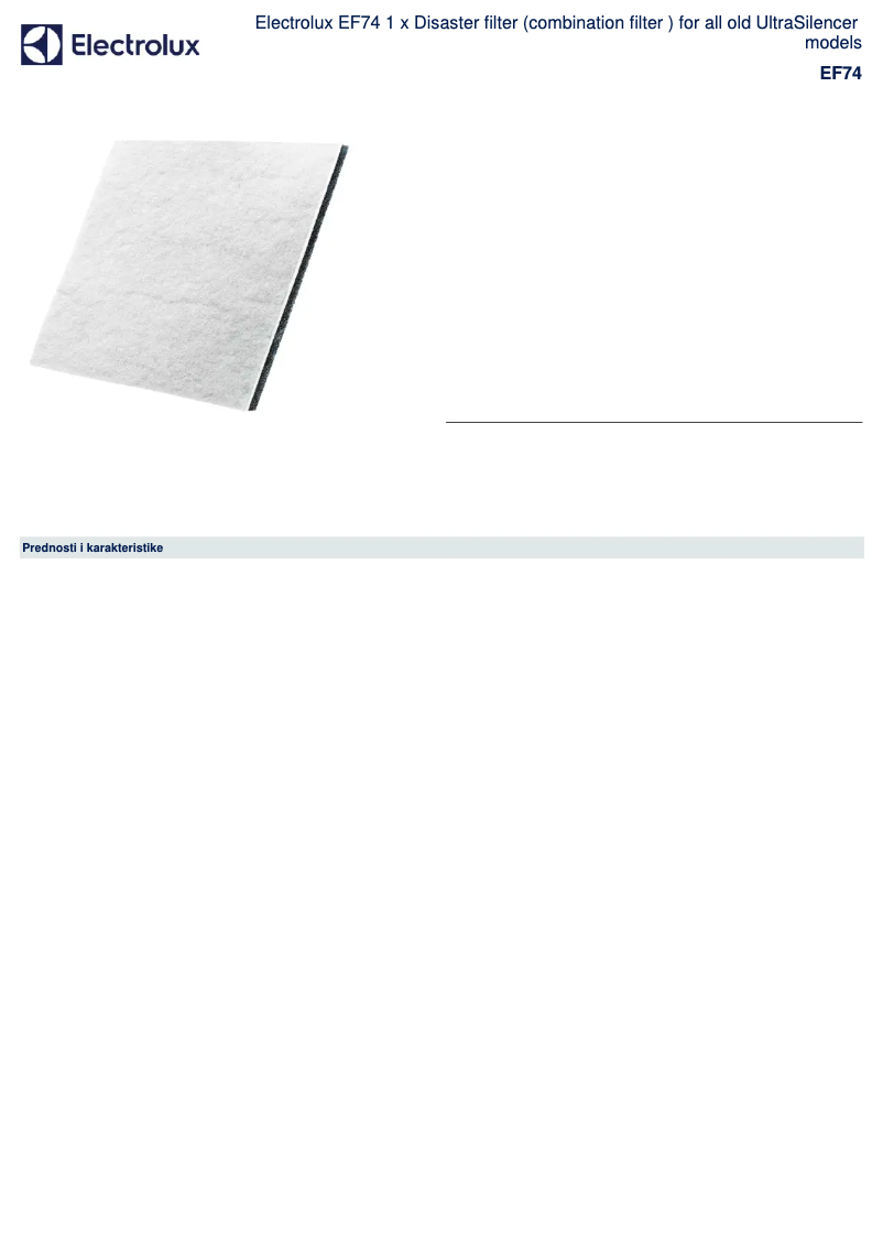 Image de la première page du manuel de l'appareil EF74