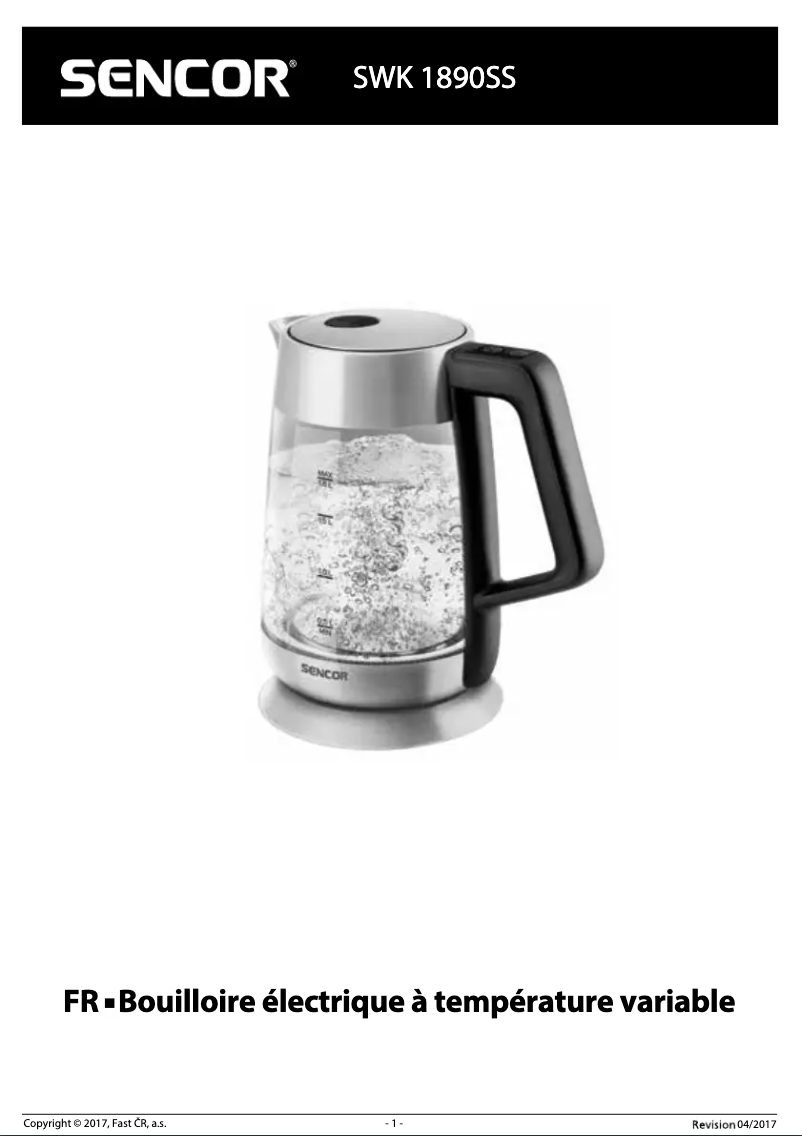 Page n°1 - Manuel utilisateur Sencor SWK1890SS