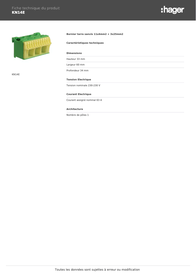 Image de la première page du manuel de l'appareil KN14E