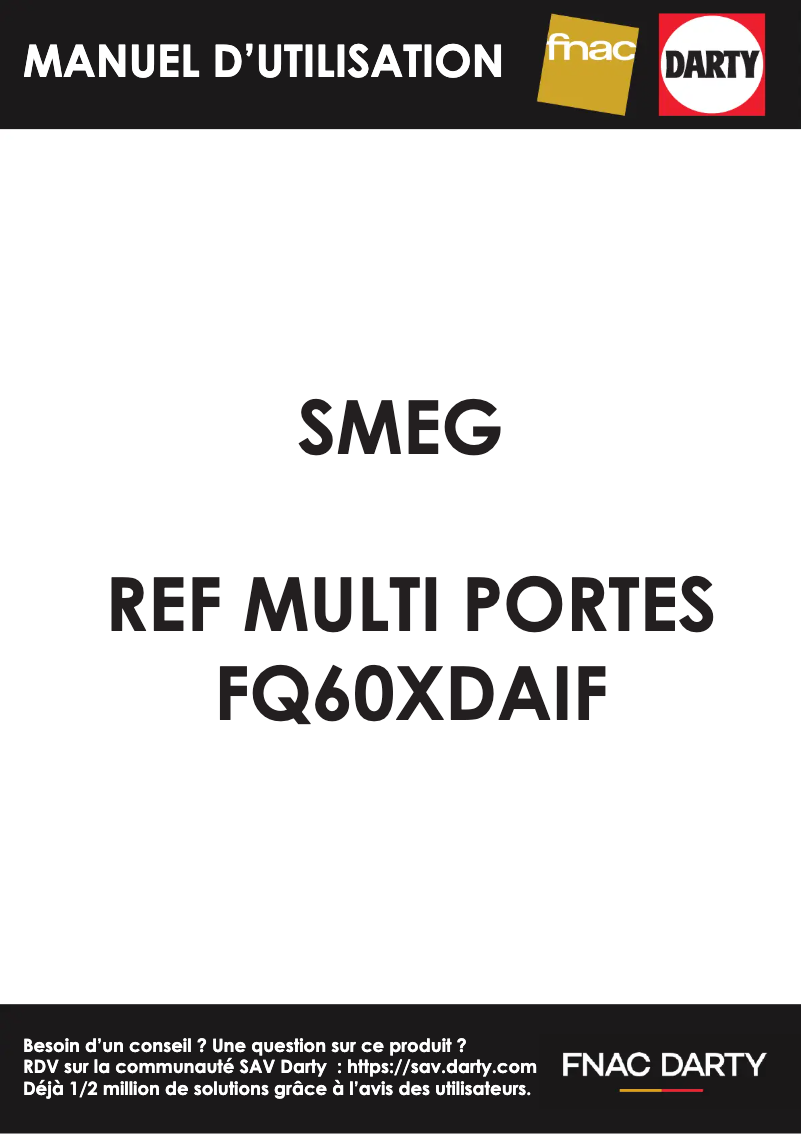 Page 1 de la notice Manuel utilisateur Smeg FQ60XDAIF