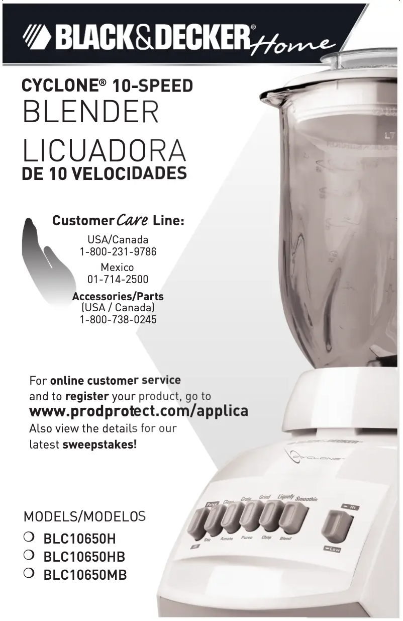 Page 1 de la notice Manuel utilisateur Black & Decker BLC10650H