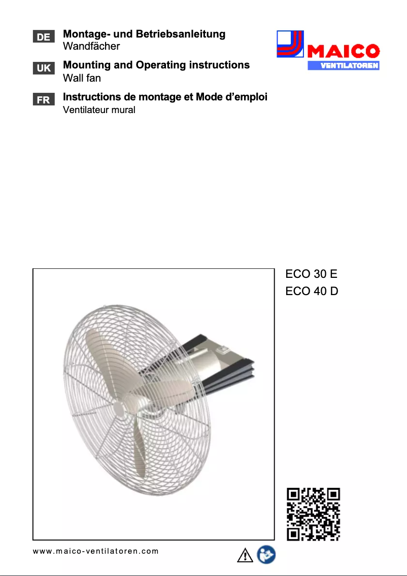 Page n°1 - Manuel utilisateur Maico ECO 30 E