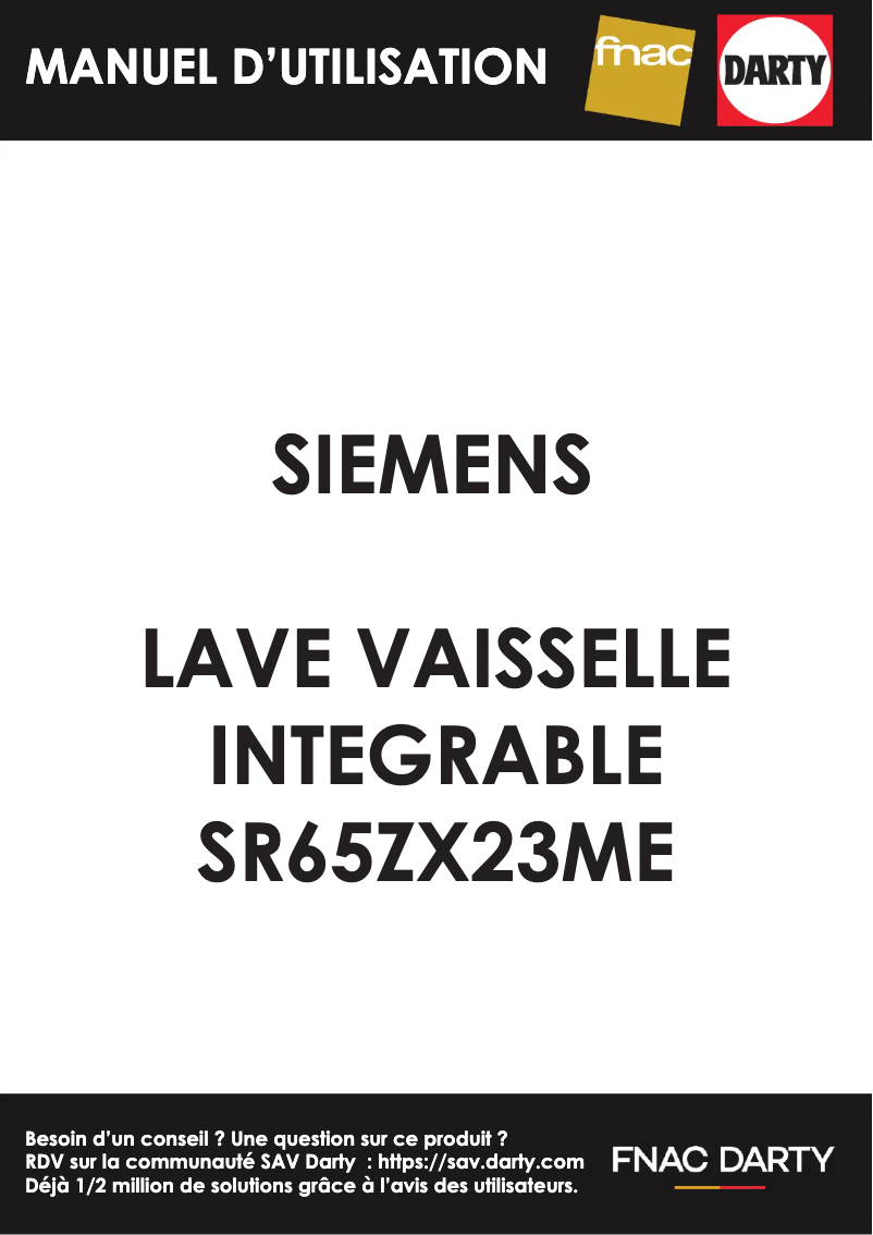 Page n°1 - Manuel utilisateur Siemens SR65ZX23ME