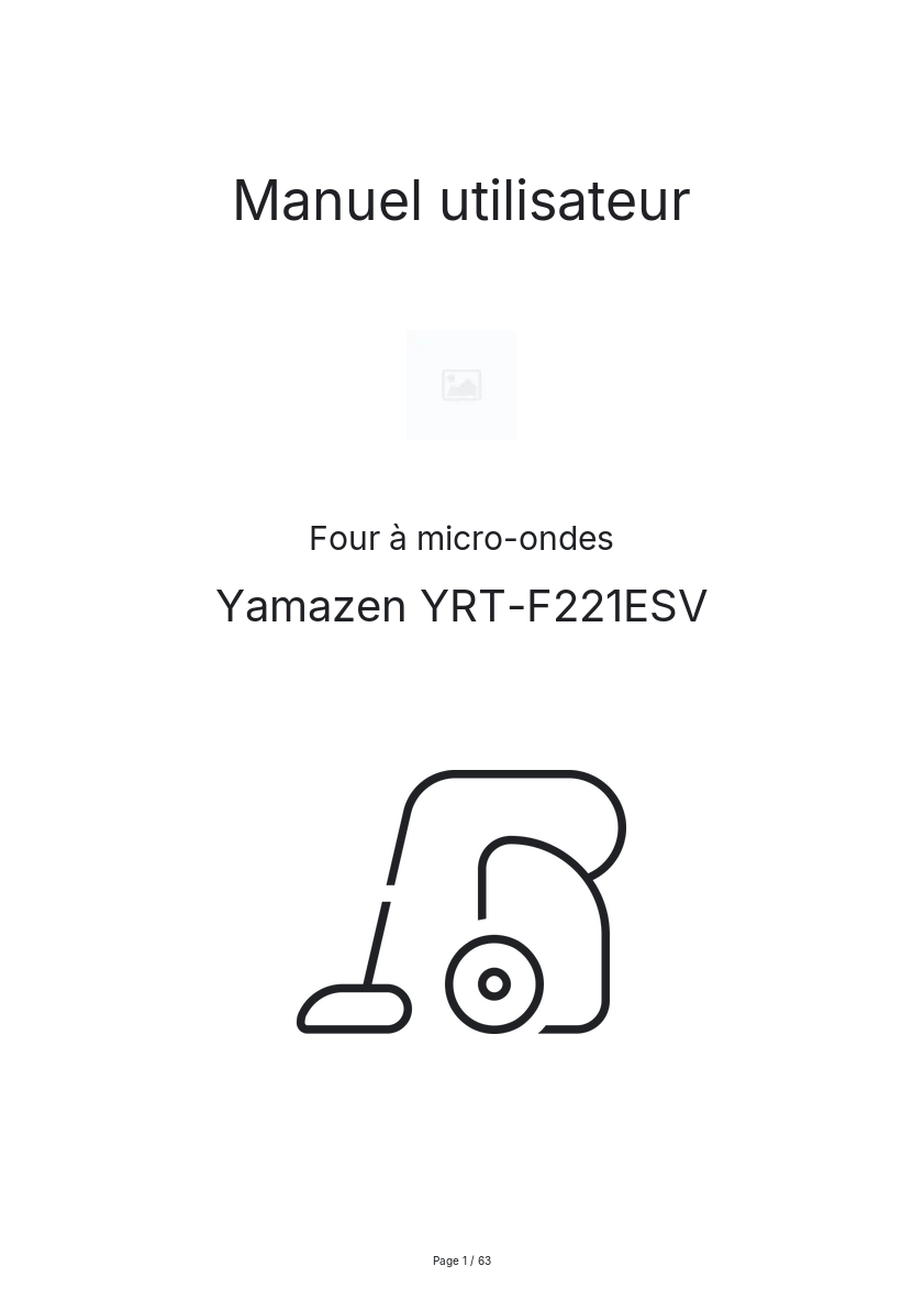 Page n°1 - Manuel utilisateur Yamazen YRT-F221ESV