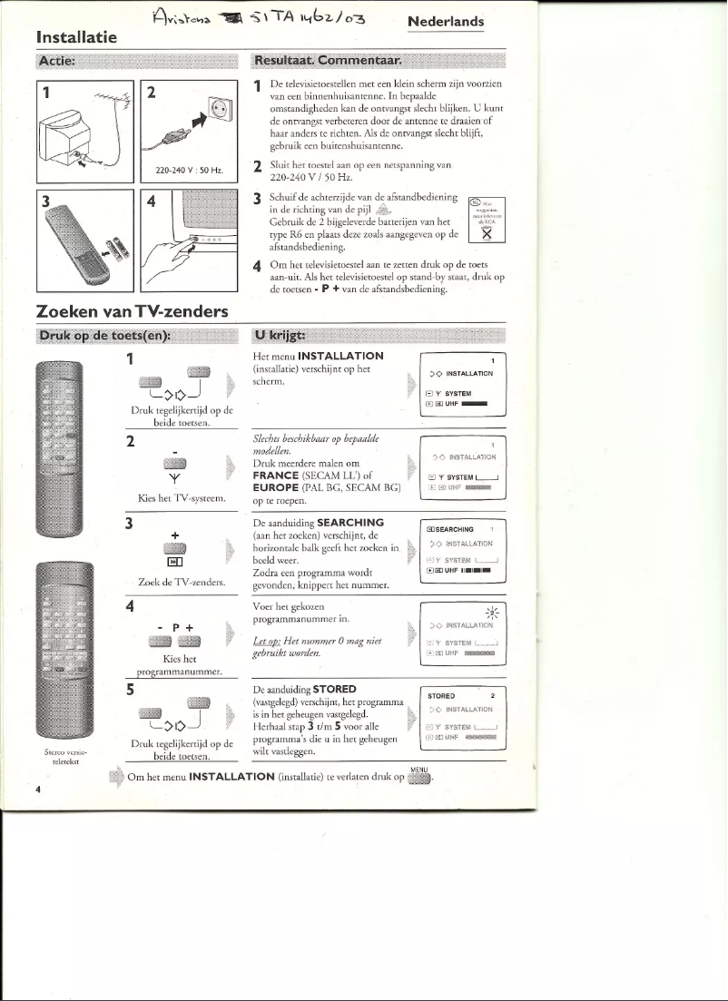 Page 1 de la notice Manuel utilisateur Aristona 51TA1462